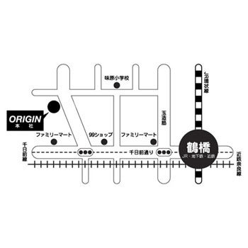 株式会社オリジン本社·大阪本店地図画像